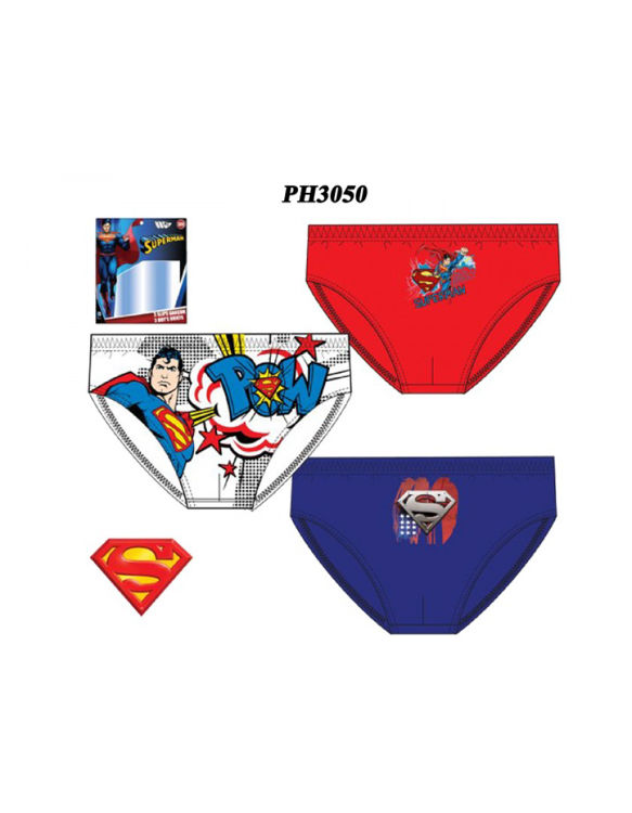 Picture of PH3050- COTTON 3 PACK SUPERMAN BRIEFS/PANTIES